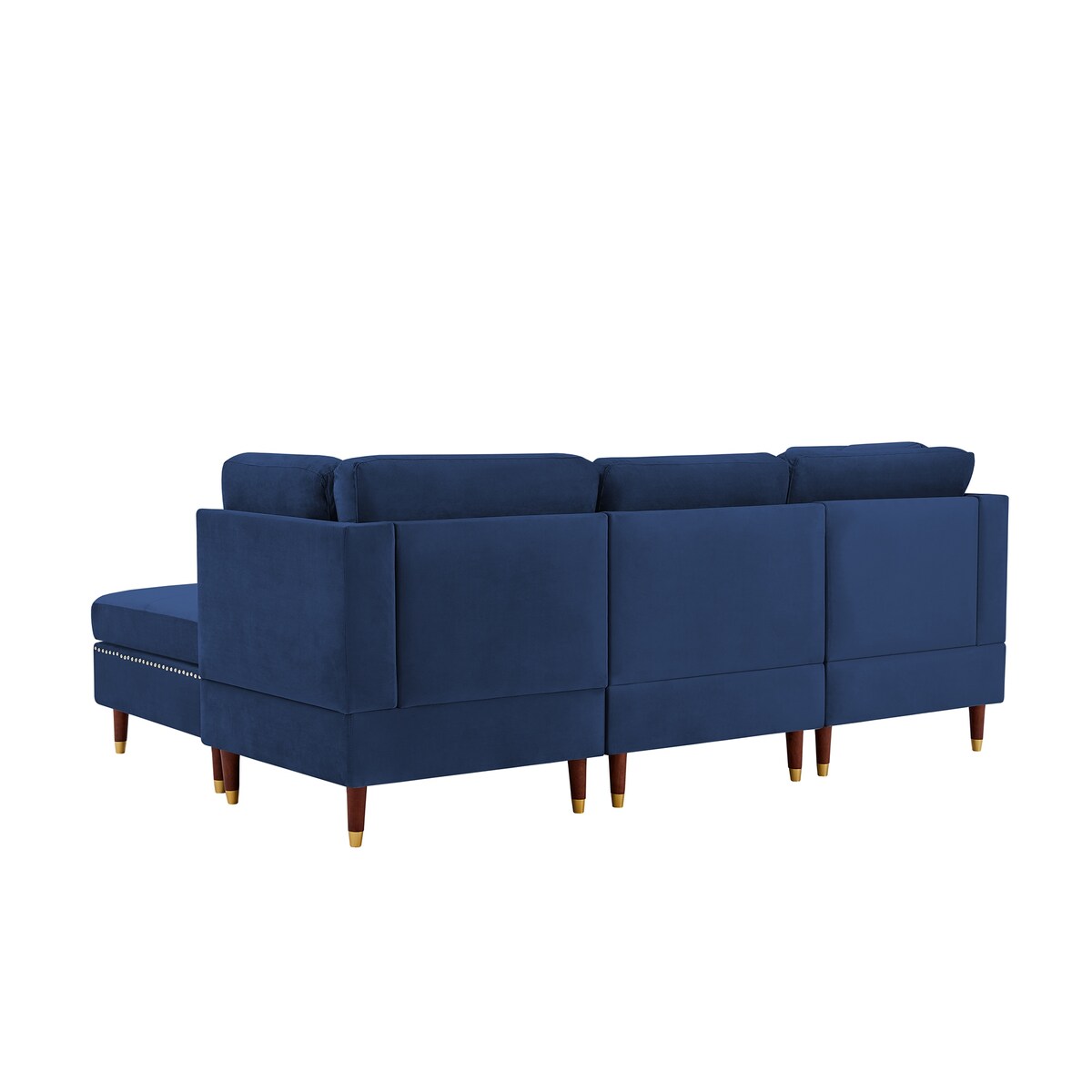 Sectional Sofa Couch with Ottoman, Modern L-Shaped Couch