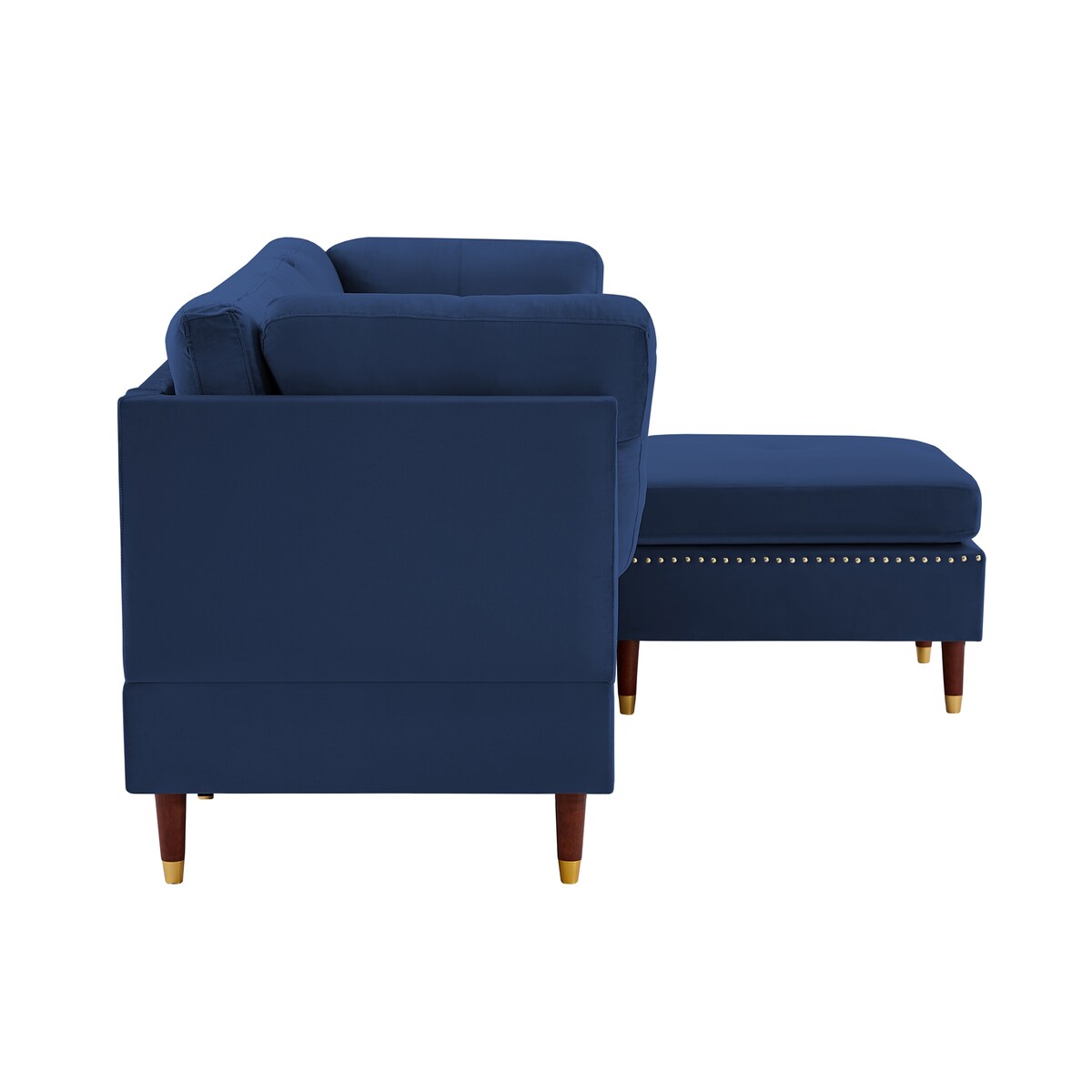 Sectional Sofa Couch with Ottoman, Modern L-Shaped Couch