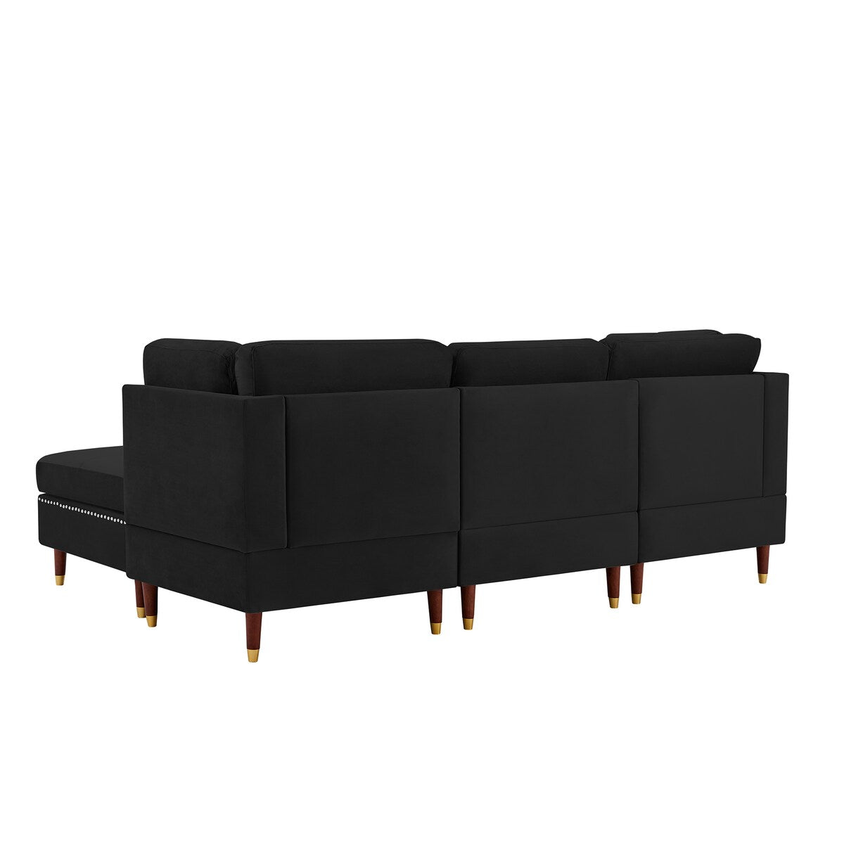 Sectional Sofa Couch with Ottoman, Modern L-Shaped Couch