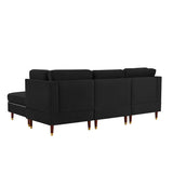 Sectional Sofa Couch with Ottoman, Modern L-Shaped Couch