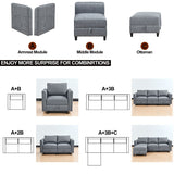 Sectional Sofa L Shaped Convertible Couch with Reversible Chaise