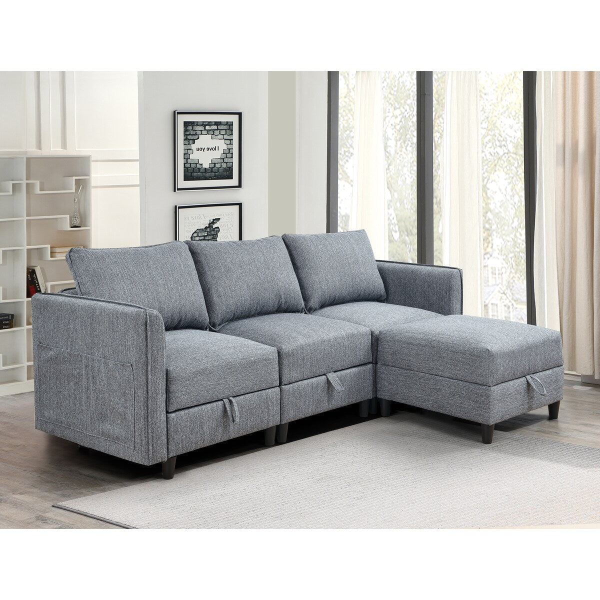 Sectional Sofa L Shaped Convertible Couch with Reversible Chaise