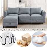 Sectional Sofa L Shaped Convertible Couch with Reversible Chaise