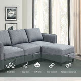 Sectional Sofa L Shaped Convertible Couch with Reversible Chaise