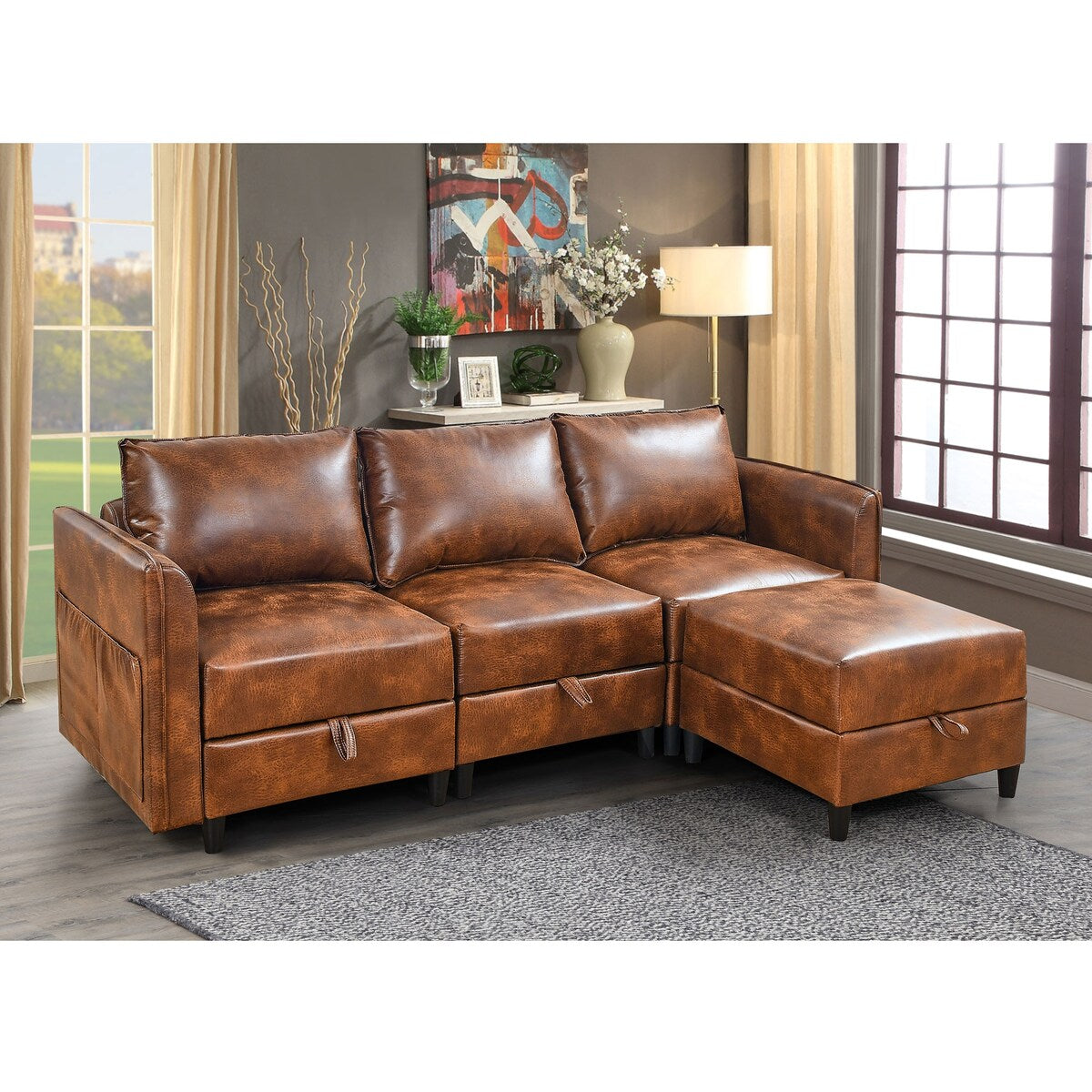 Sectional Sofa L Shaped Convertible Couch with Reversible Chaise
