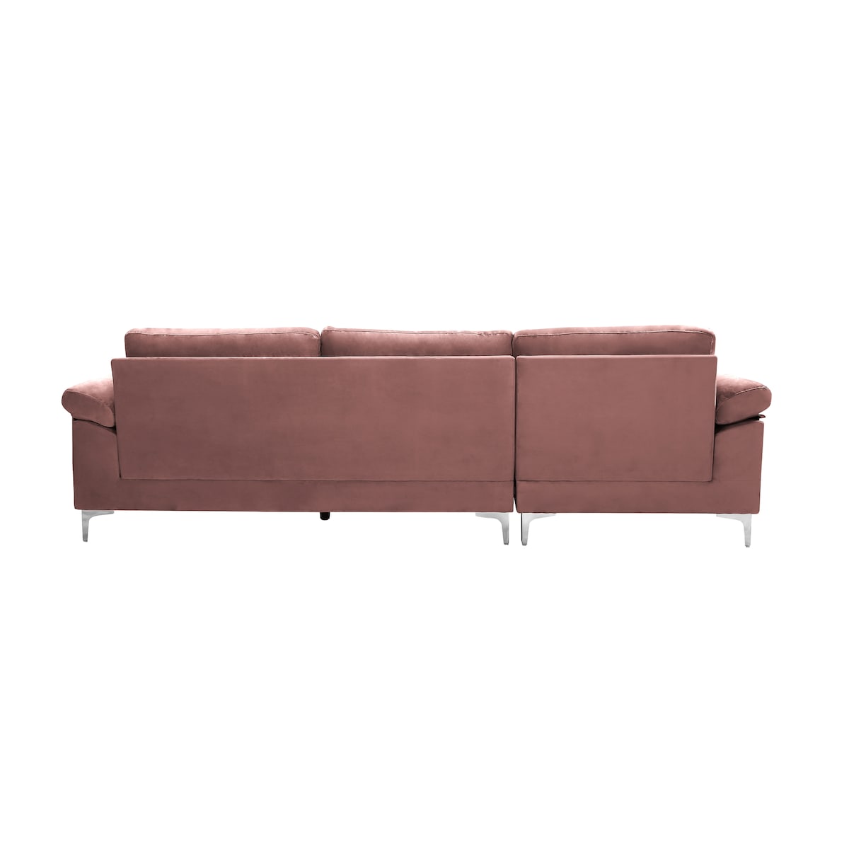 Sectional Sofa Left Hand 3 Seater Velvet Fabric Couch, L-Shaped Extra Wide Pillow Armrest Longer Lounger Chaise for Small Spaces