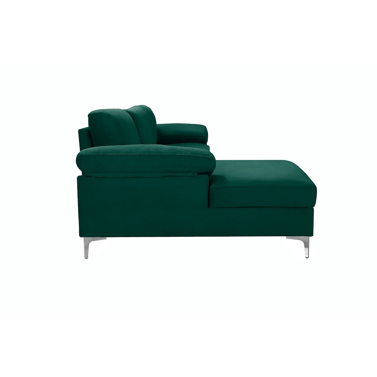 Sectional Sofa Left Hand 3 Seater Velvet Fabric Couch, L-Shaped Extra Wide Pillow Armrest Longer Lounger Chaise for Small Spaces