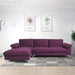 Sectional Sofa Left Hand 3 Seater Velvet Fabric Couch, L-Shaped Extra Wide Pillow Armrest Longer Lounger Chaise for Small Spaces