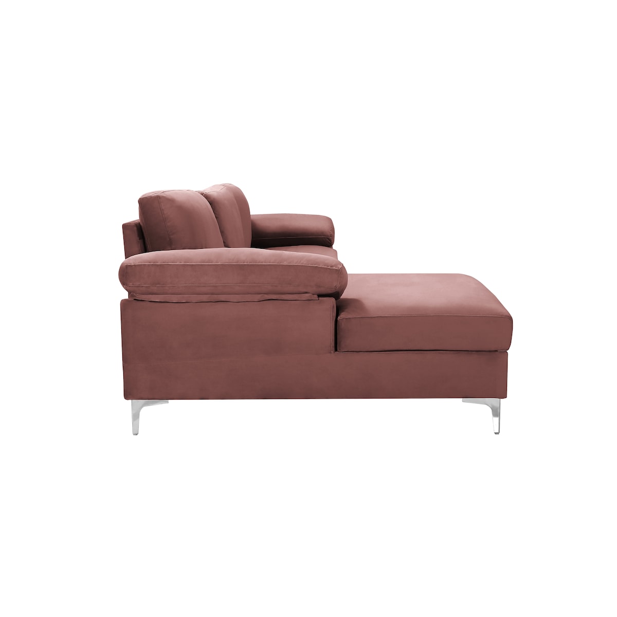 Sectional Sofa Left Hand 3 Seater Velvet Fabric Couch, L-Shaped Extra Wide Pillow Armrest Longer Lounger Chaise for Small Spaces