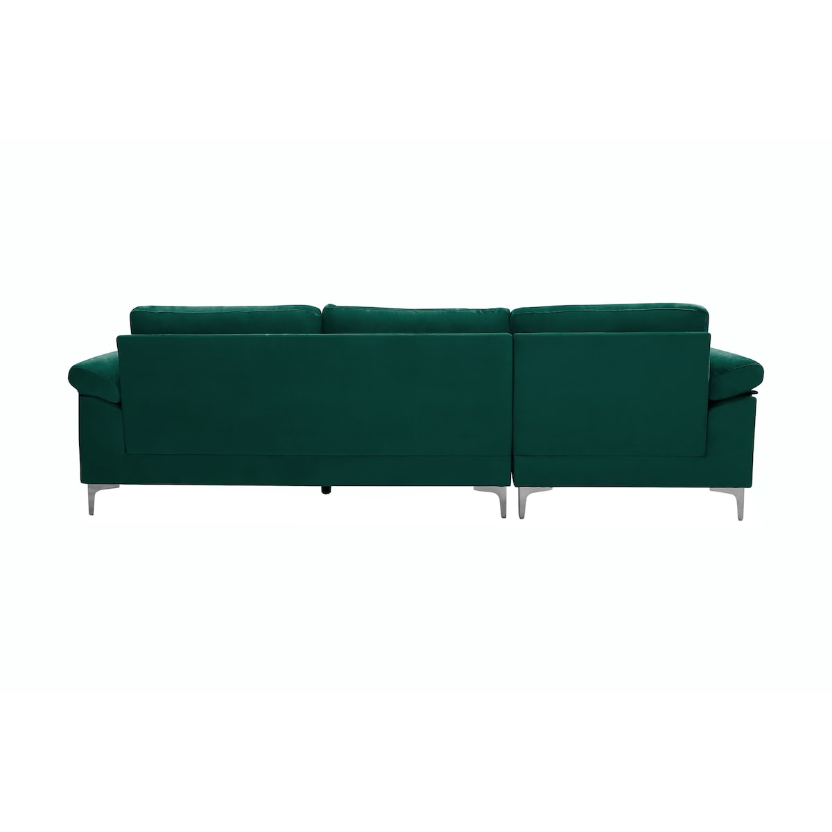 Sectional Sofa Left Hand 3 Seater Velvet Fabric Couch, L-Shaped Extra Wide Pillow Armrest Longer Lounger Chaise for Small Spaces