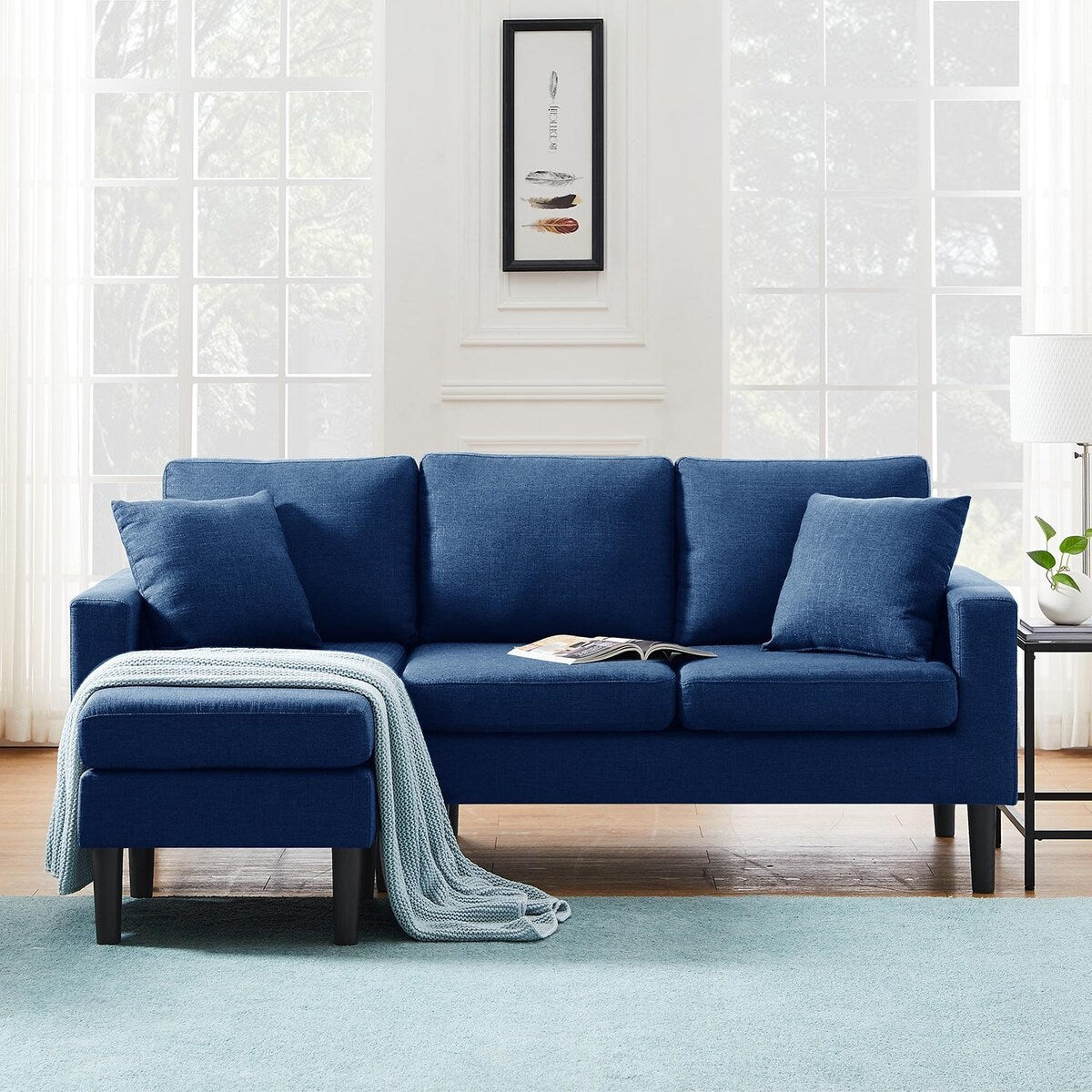 Sectional Sofa Left Hand Facing With 2 Pillows