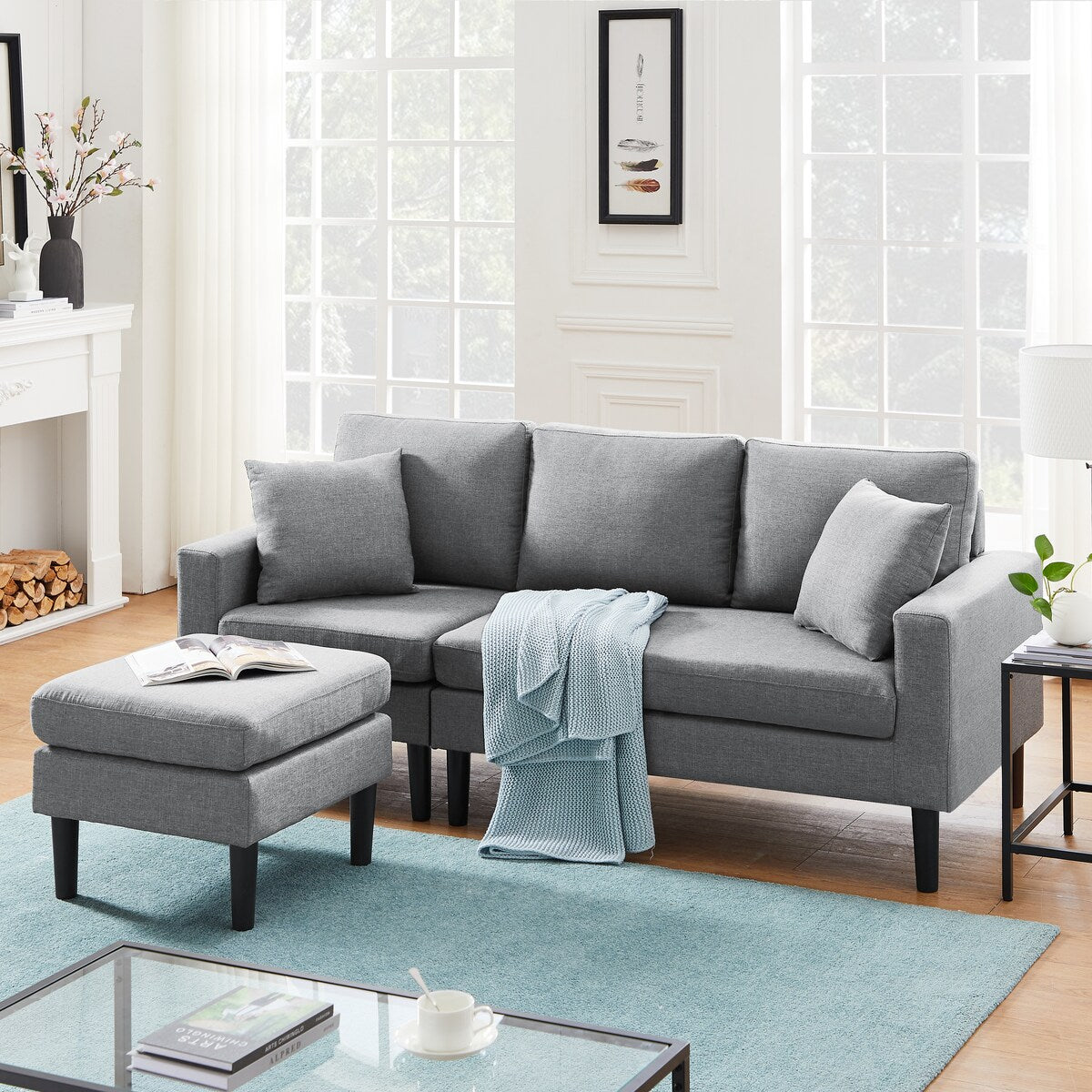 Sectional Sofa Left Hand Facing With 2 Pillows