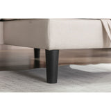 Sectional Sofa Set Pull Out Sleeper Sofa Bed with Plywood Frame, Beige