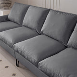 Sectional Technical leather L-Shaped Sofa Couch w/Convertible Ottoman