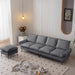 Sectional Technical leather L-Shaped Sofa Couch w/Convertible Ottoman