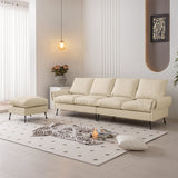 Sectional Technical leather L-Shaped Sofa Couch w/Convertible Ottoman