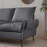 Sectional Technical leather L-Shaped Sofa Couch w/Convertible Ottoman