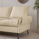 Sectional Technical leather L-Shaped Sofa Couch w/Convertible Ottoman