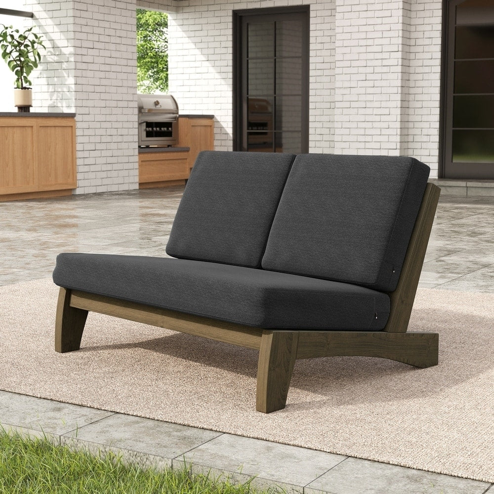 Sectional Wood Furniture 2 Seat Armless Patio Sofa