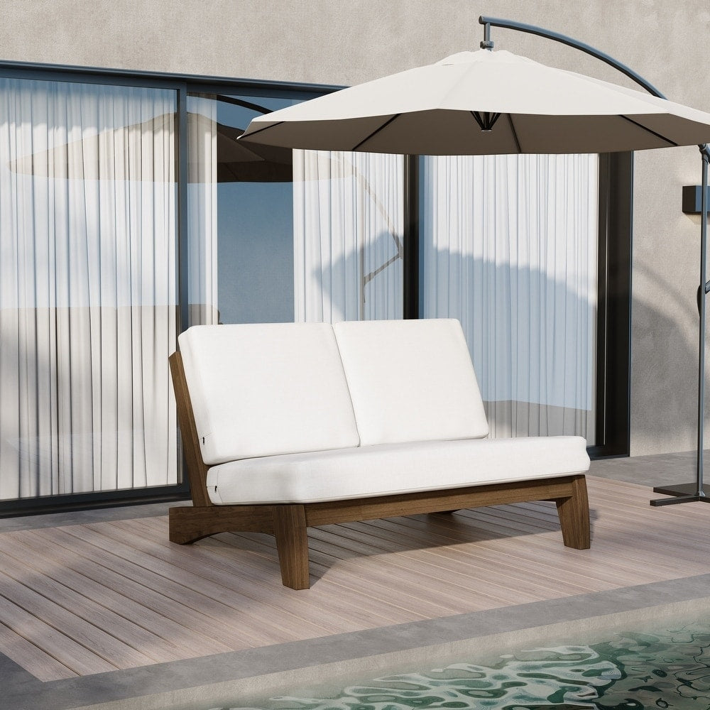 Sectional Wood Furniture 2 Seat Armless Patio Sofa