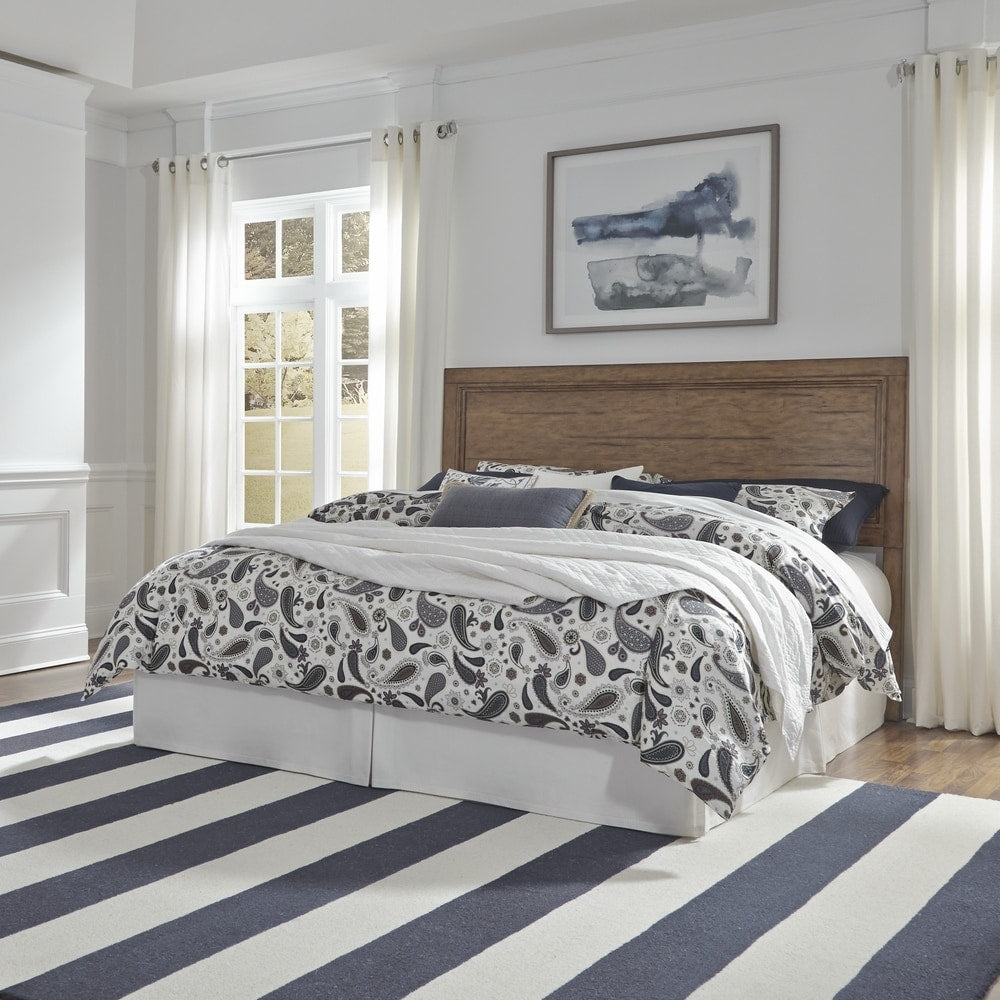 Carbon Loft Wallace Aged Toffee Wood and Veneer King Headboard