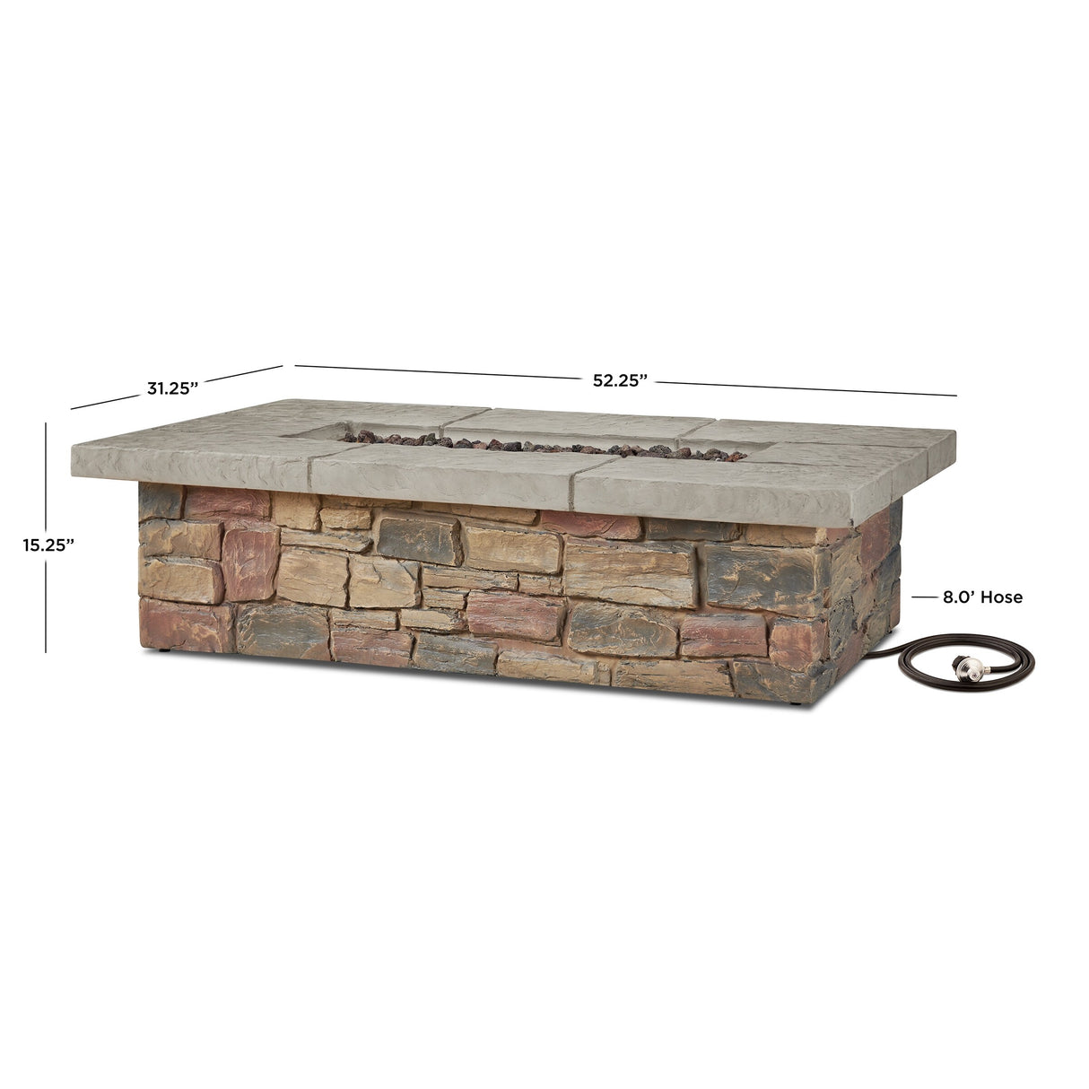 Sedona 52" LP Gas Fire Table w/NG Conversion in Buff by Real Flame