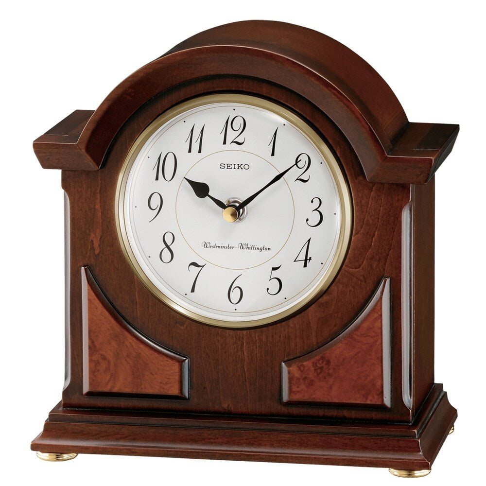 Seiko 9" Brown Wooden Case with Chime Clock