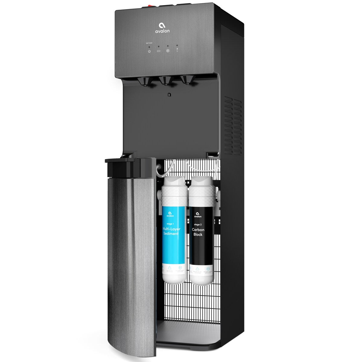 Self Cleaning Bottleless Water Cooler Dispenser, Black