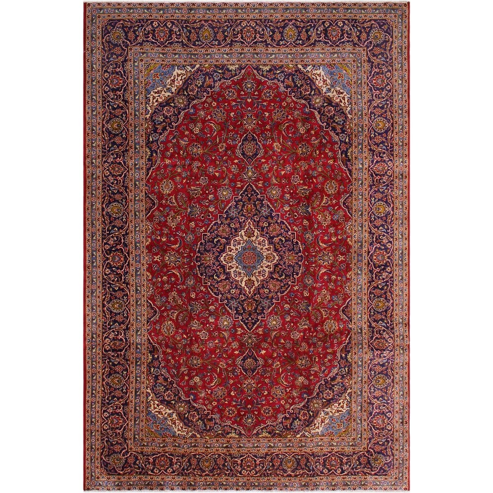 Antique Cordero Rust/Blue Wool Rug (9'10 x 13'9) - 9'10" x 13'9"