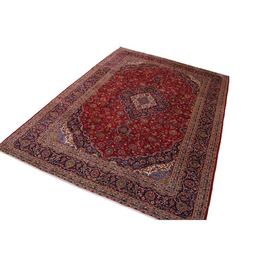 Antique Cordero Rust/Blue Wool Rug (9'10 x 13'9) - 9'10" x 13'9"