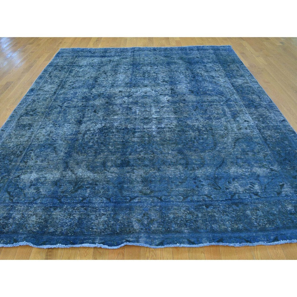 Semi Antique Overdyed Persian Tabriz Oriental Rug