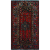 Semi Antique Zebara Red/Grey Runner - 4'4" x 7'7"