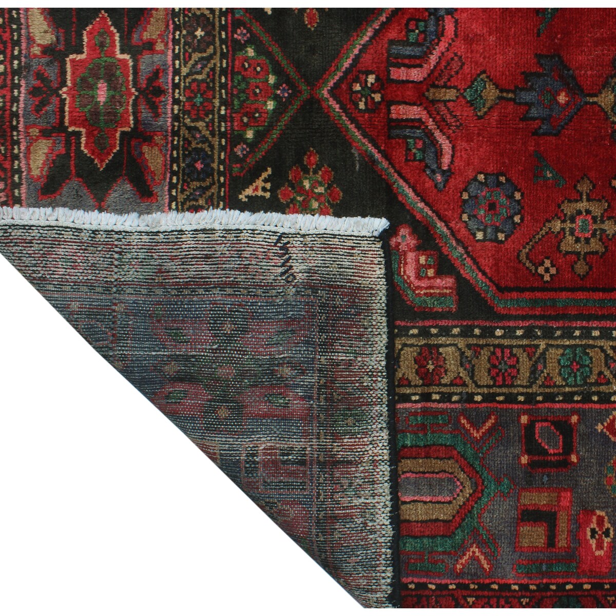 Semi Antique Zebara Red/Grey Runner - 4'4" x 7'7"