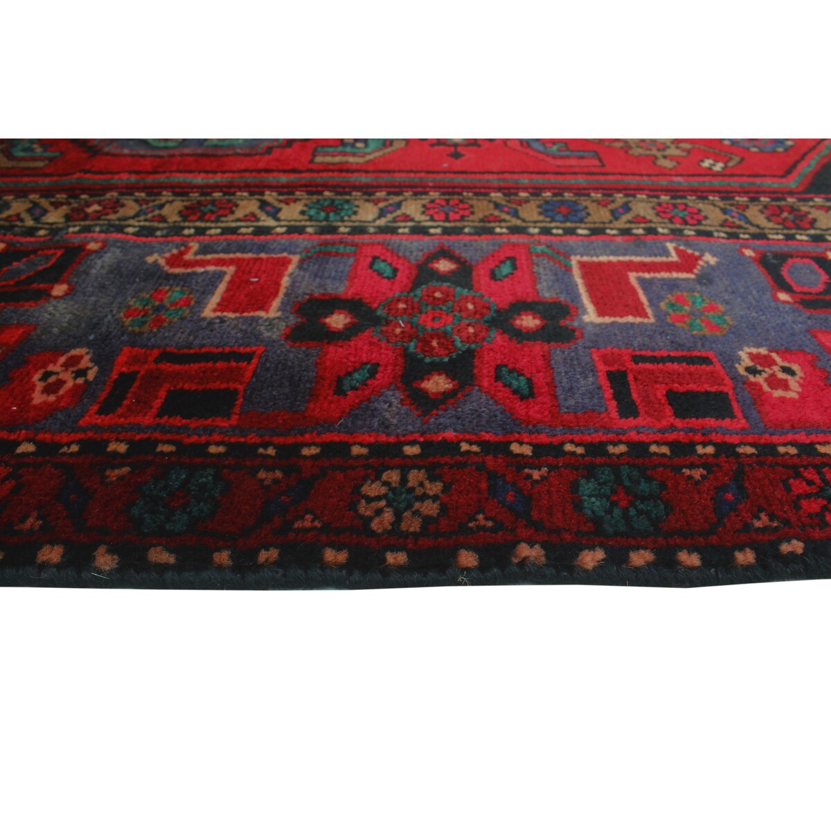 Semi Antique Zebara Red/Grey Runner - 4'4" x 7'7"