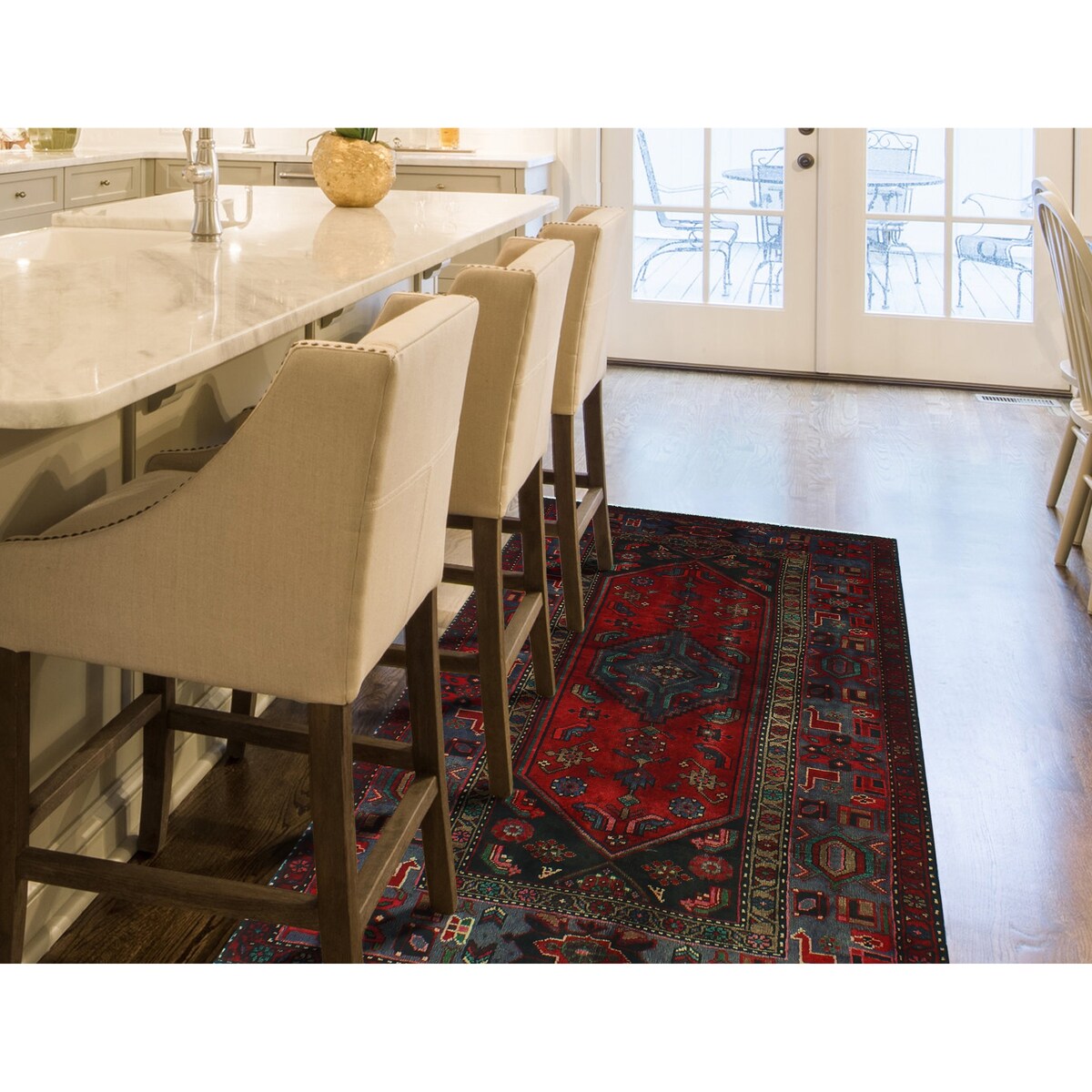 Semi Antique Zebara Red/Grey Runner - 4'4" x 7'7"