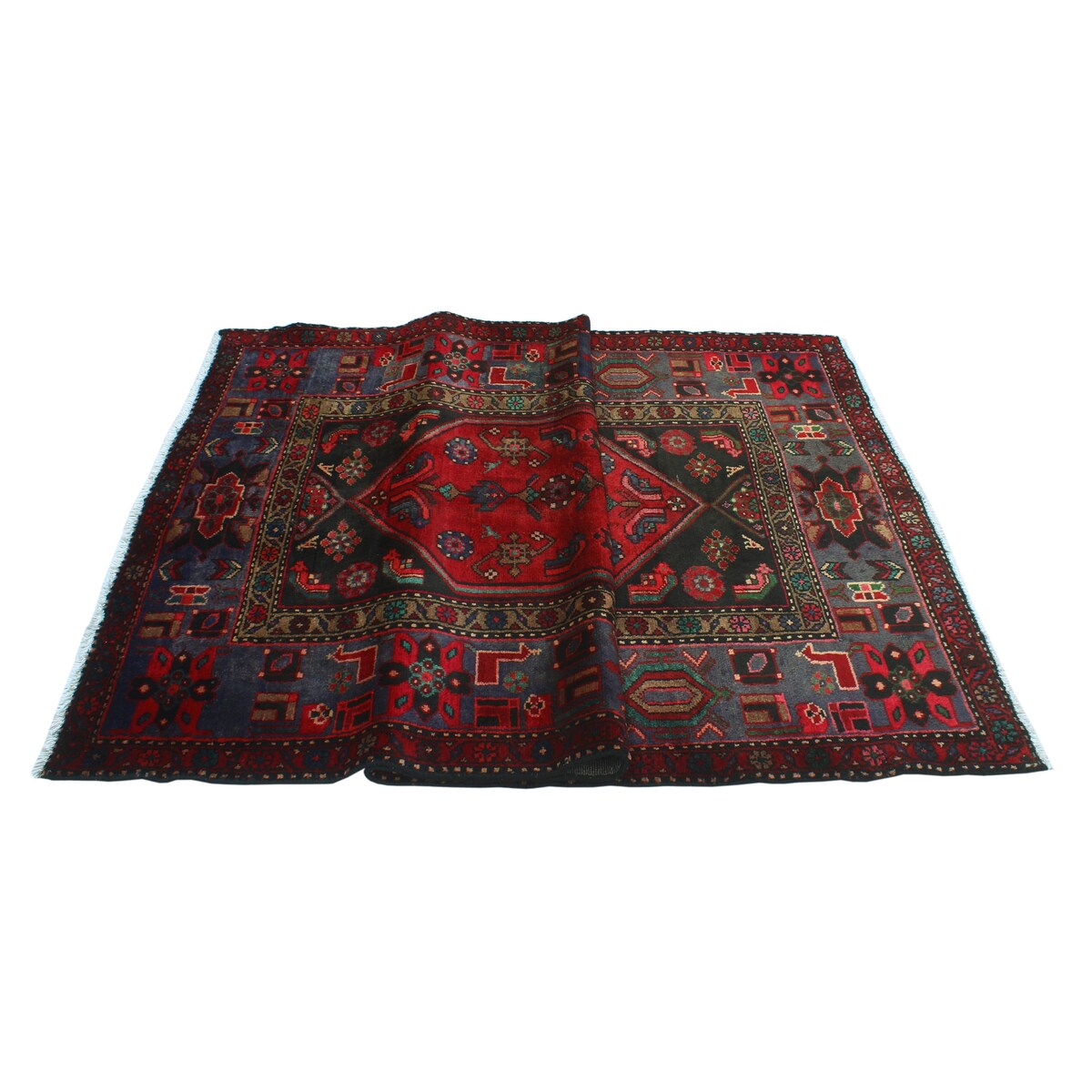 Semi Antique Zebara Red/Grey Runner - 4'4" x 7'7"