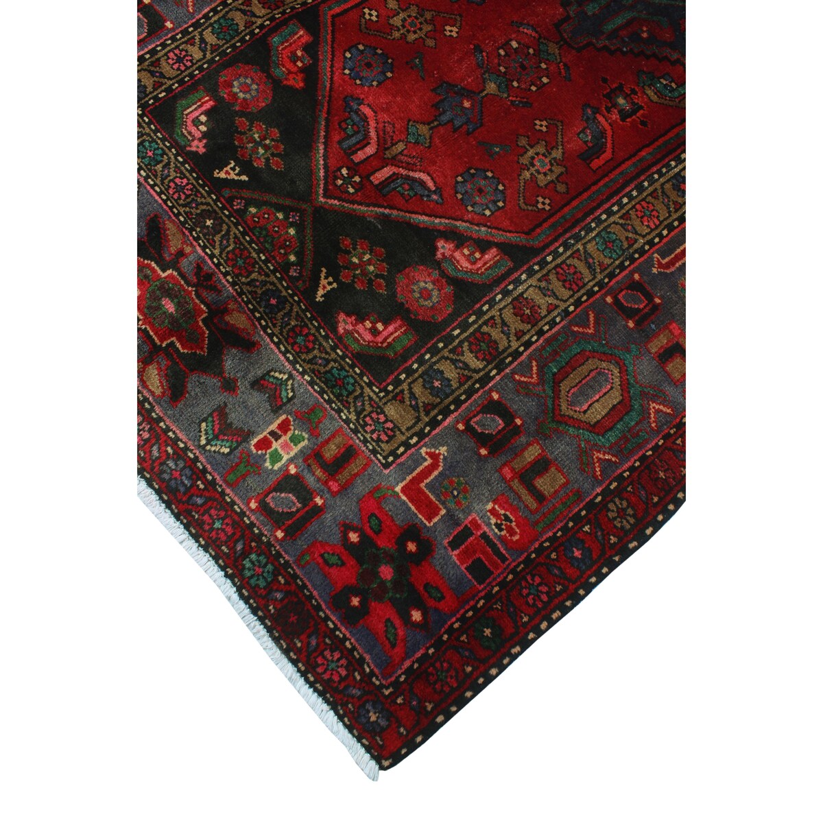 Semi Antique Zebara Red/Grey Runner - 4'4" x 7'7"