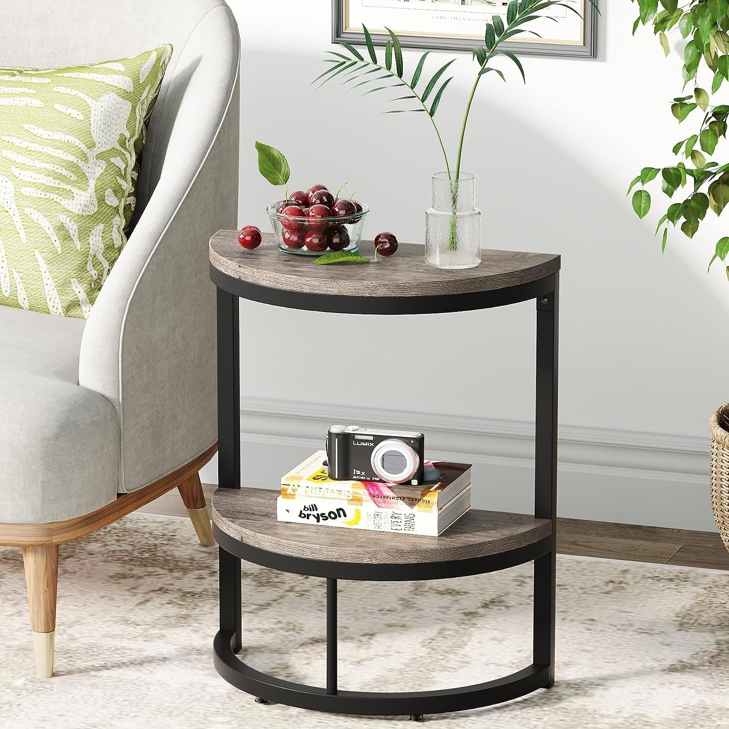 Semi Circle End Table Small Half Round Side Tables Overstock