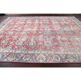 Semi-antique Distressed Floral Tabriz Persian Area Rug Wool Handmade - 9'1" x 12'2"