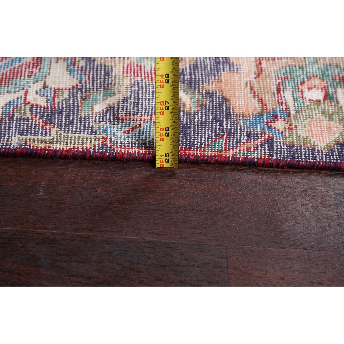 Semi-antique Distressed Floral Tabriz Persian Area Rug Wool Handmade - 9'1" x 12'2"