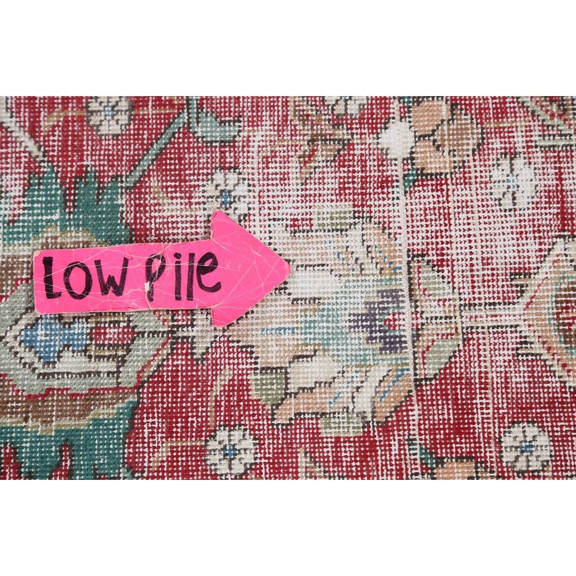 Semi-antique Distressed Floral Tabriz Persian Area Rug Wool Handmade - 9'1" x 12'2"