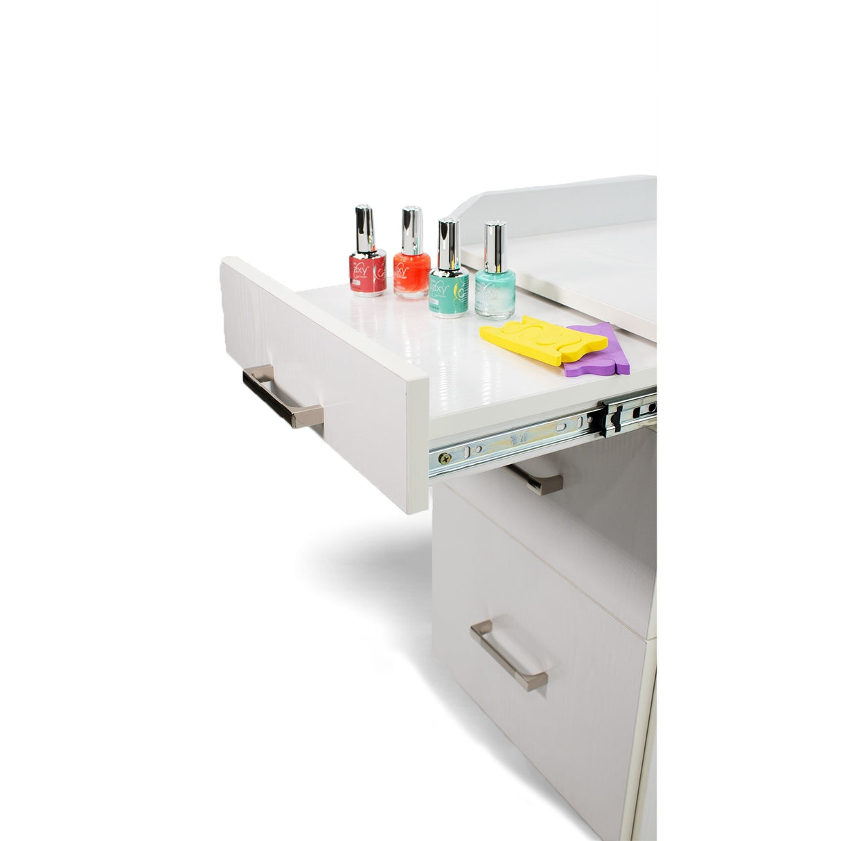 Seneca Pedicure Trolley Pedi Rolling Cart with Drawer, White / Light Grey - N/A