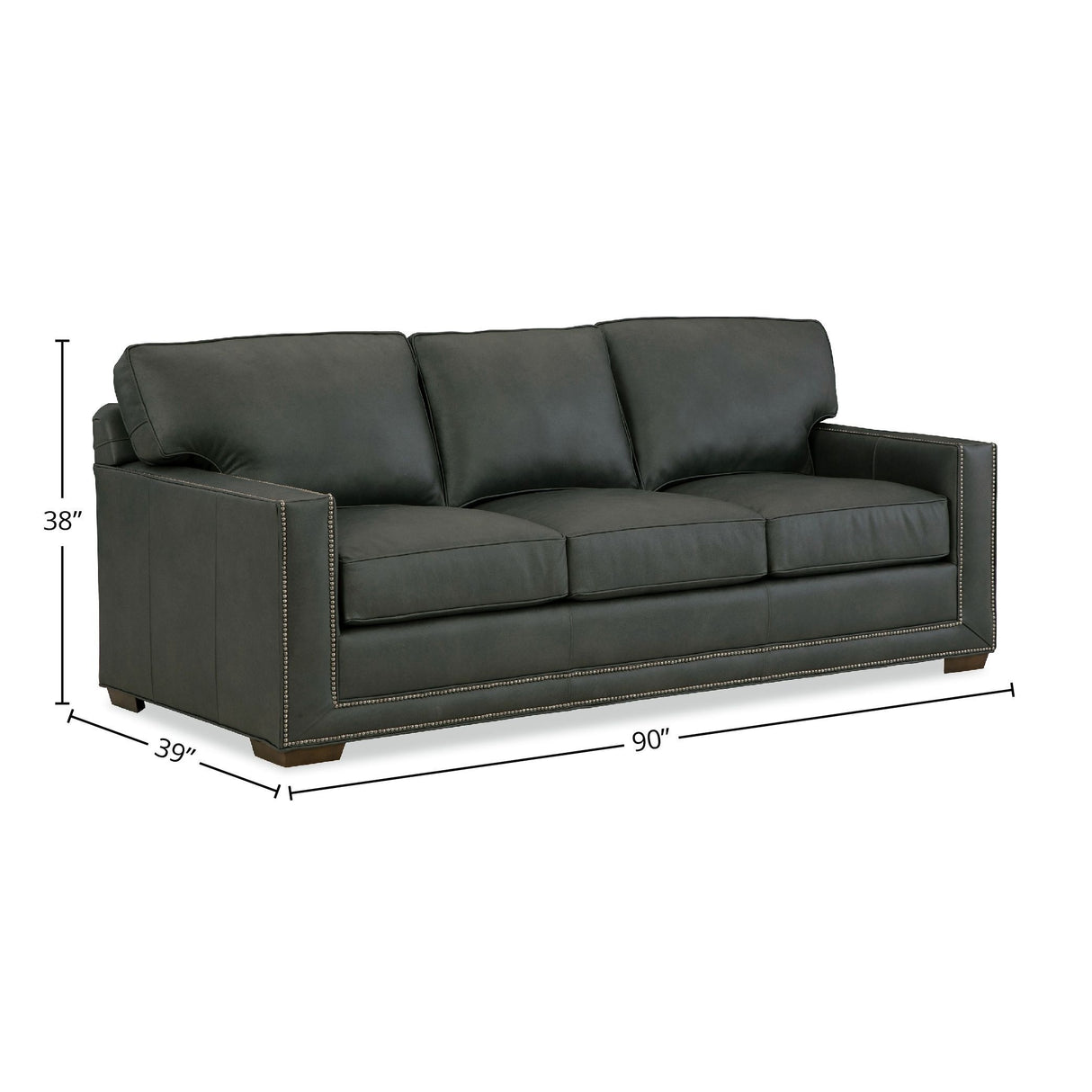 Senneka 90" Wide Genuine Leather Sofa