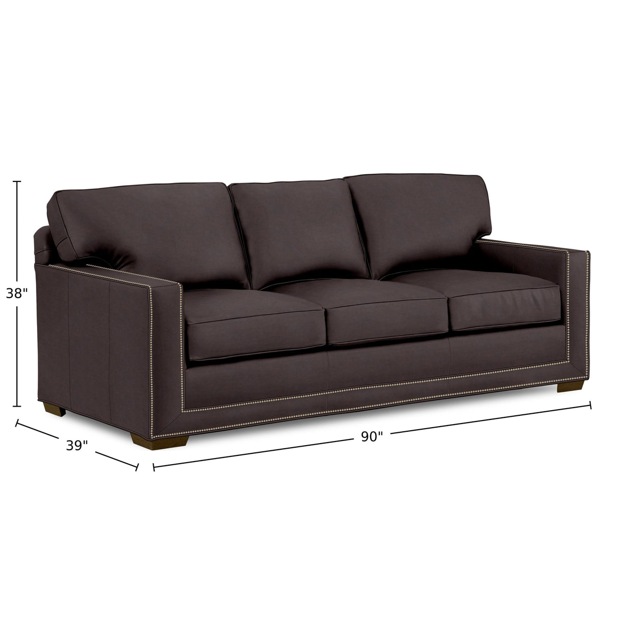 Senneka 90" Wide Genuine Leather Sofa