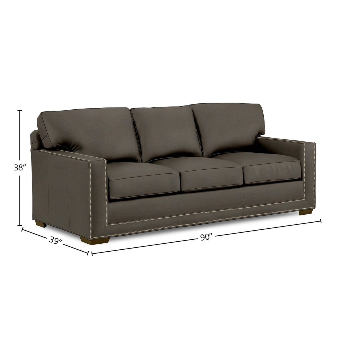 Senneka 90" Wide Genuine Leather Sofa