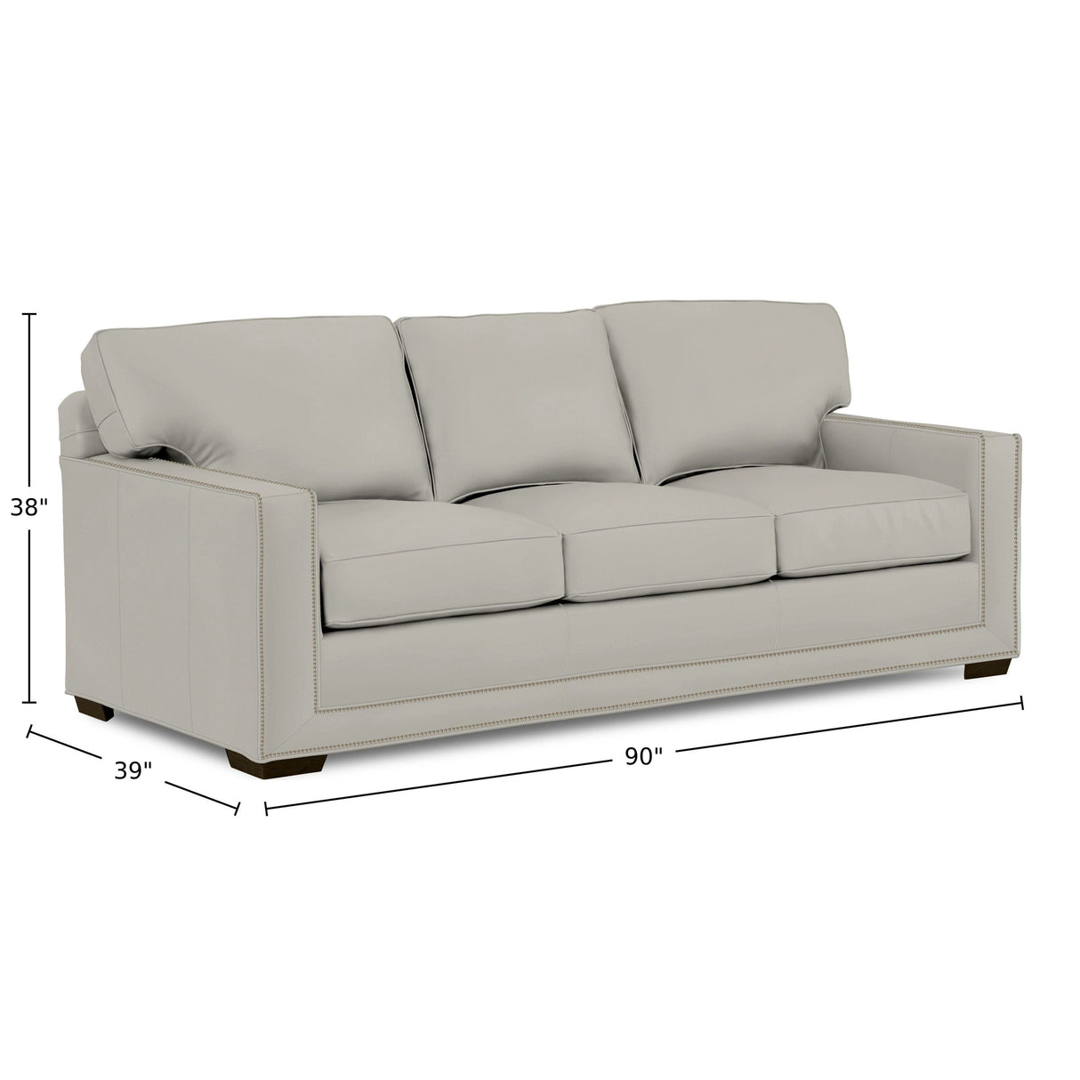 Senneka 90" Wide Genuine Leather Sofa