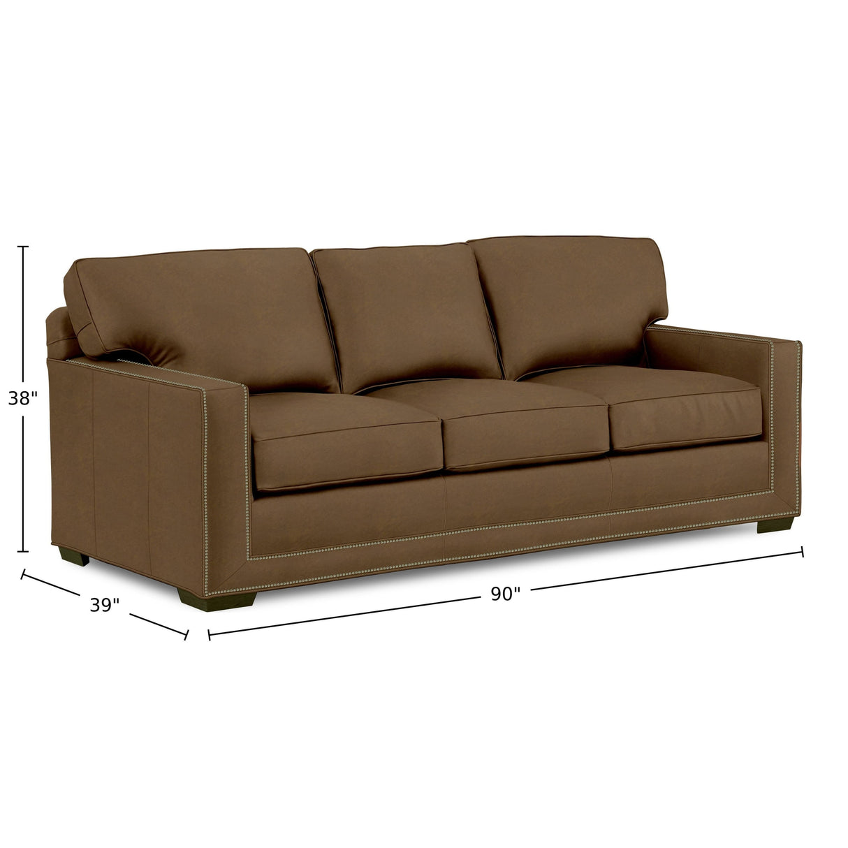 Senneka 90" Wide Genuine Leather Sofa