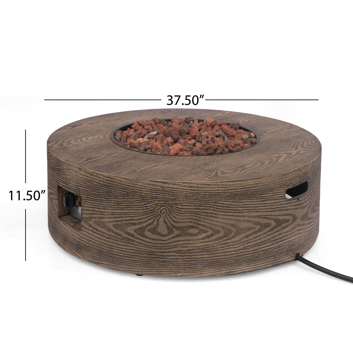 Senoia Outdoor 50,000 BTU Lightweight Concrete Circular Fire Pit (No Tank Holder) by Christopher Knight Home