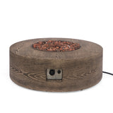 Senoia Outdoor 50,000 BTU Lightweight Concrete Circular Fire Pit (No Tank Holder) by Christopher Knight Home