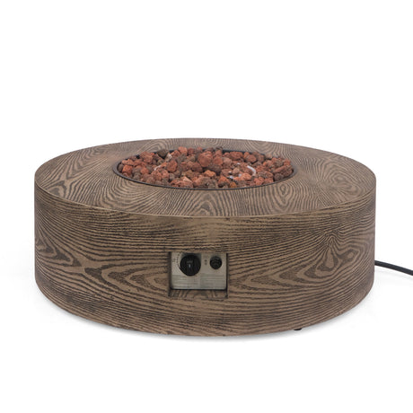 Senoia Outdoor 50,000 BTU Lightweight Concrete Circular Fire Pit (No Tank Holder) by Christopher Knight Home
